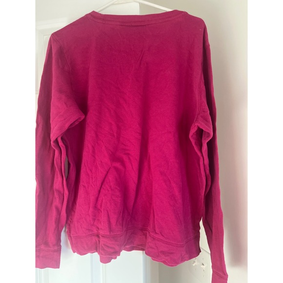 PINK Victoria's Secret Long Sleeve‎ Pullover Sweatshirt Raspberry Pocket L - Picture 4 of 4